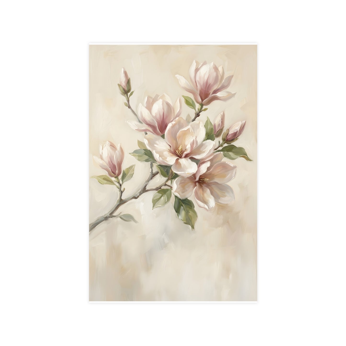 Branche de magnolia | Affiche Murale Romantique | Peinture