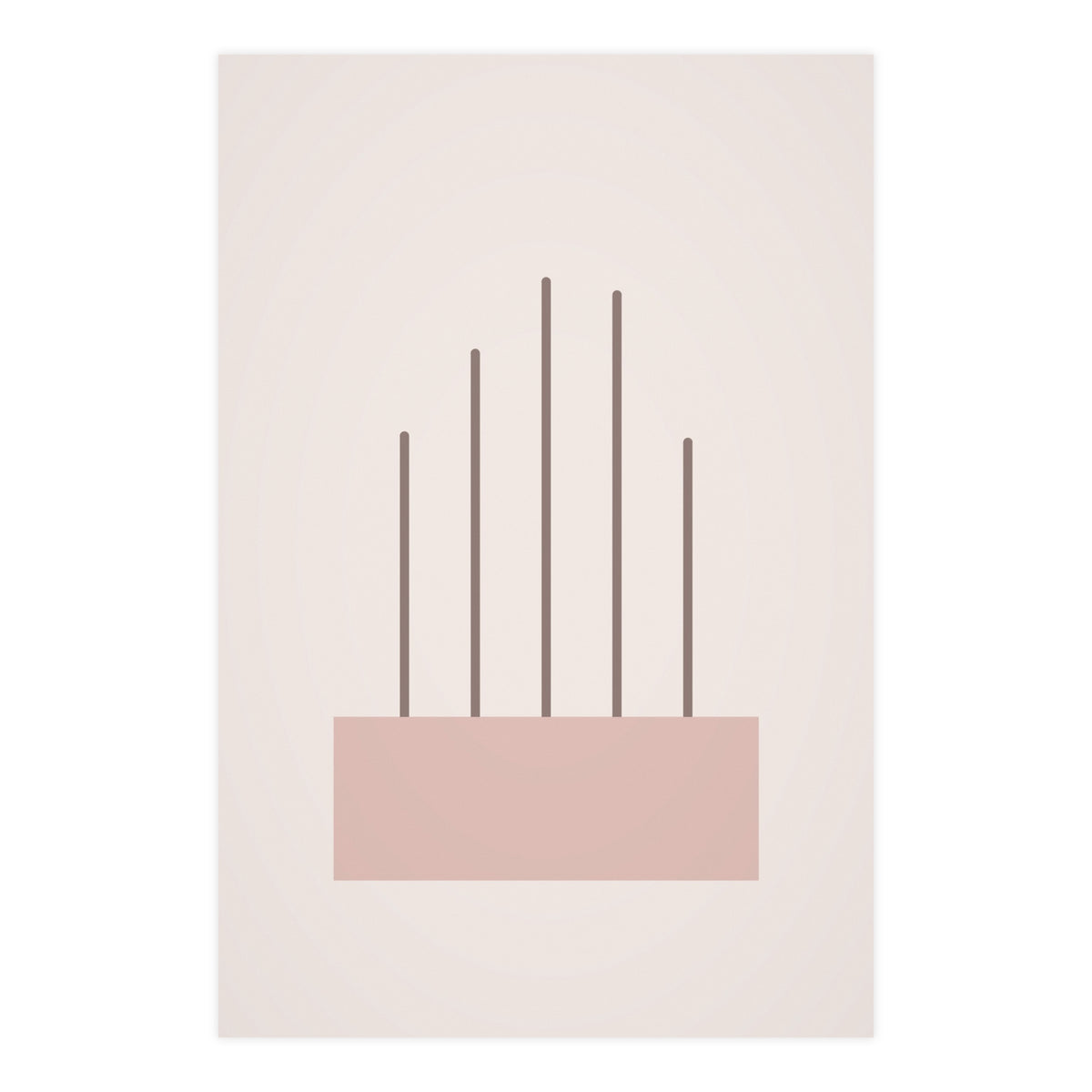 Dusty Rose Lines Wall Art — lines in a dusty rose palette, 24x36 in print
