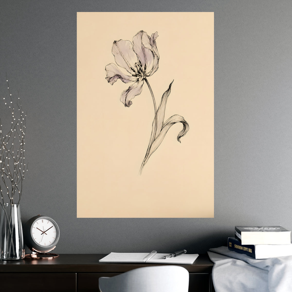 Tulip, Just Past — tulip, just past, shown framed on a wall
