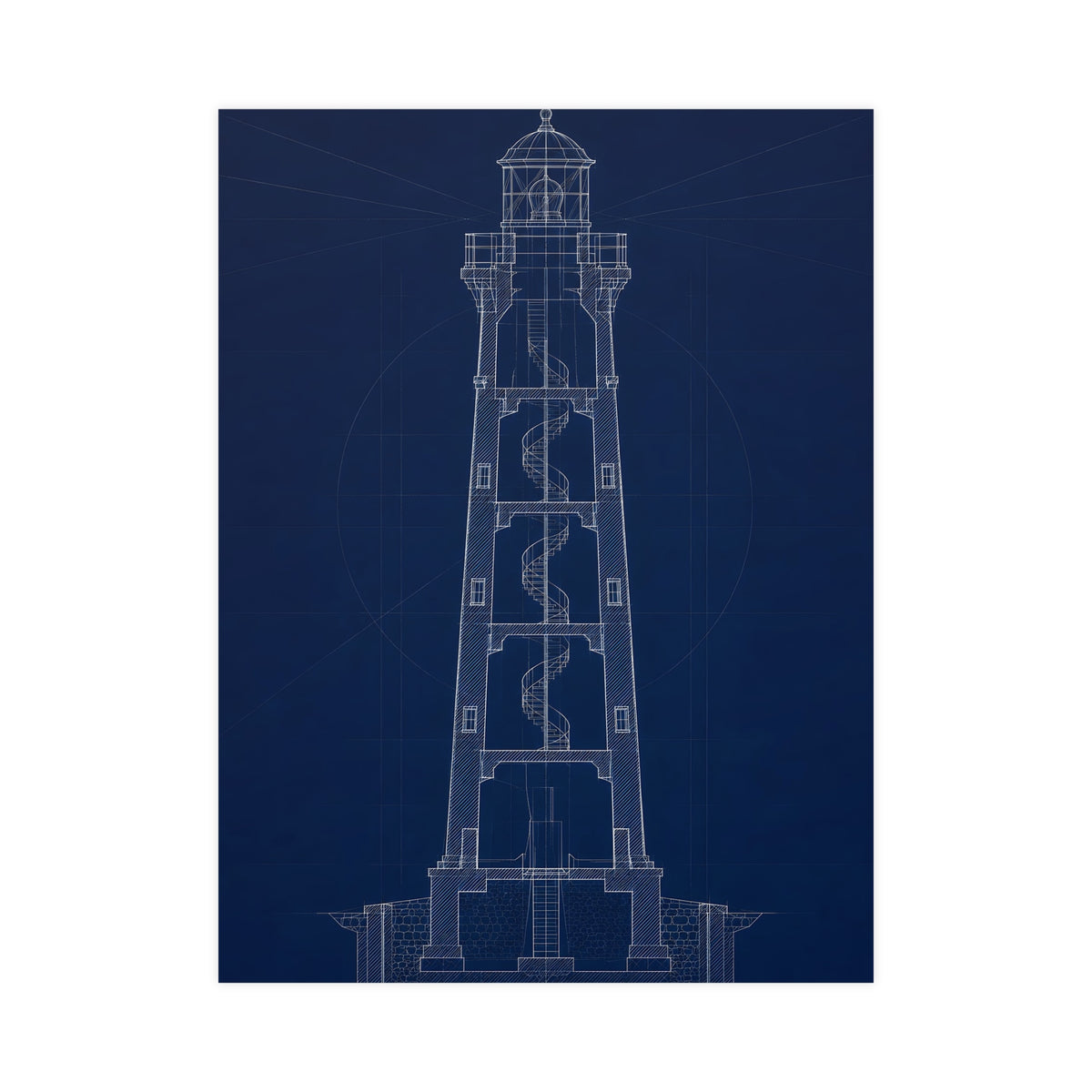 Lighthouse, in Section — lighthouse, in section, 18x24 in print