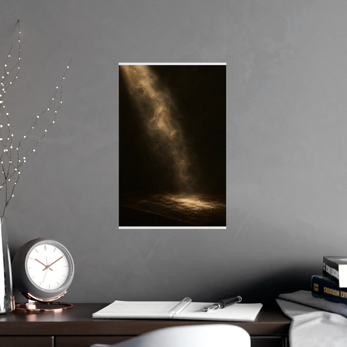 Flour in the Air — flour in the air, shown framed on a wall
