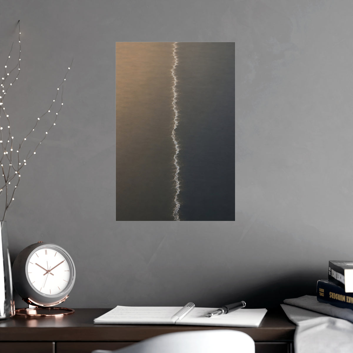 One Line, from Above — one line, from above, shown framed on a wall