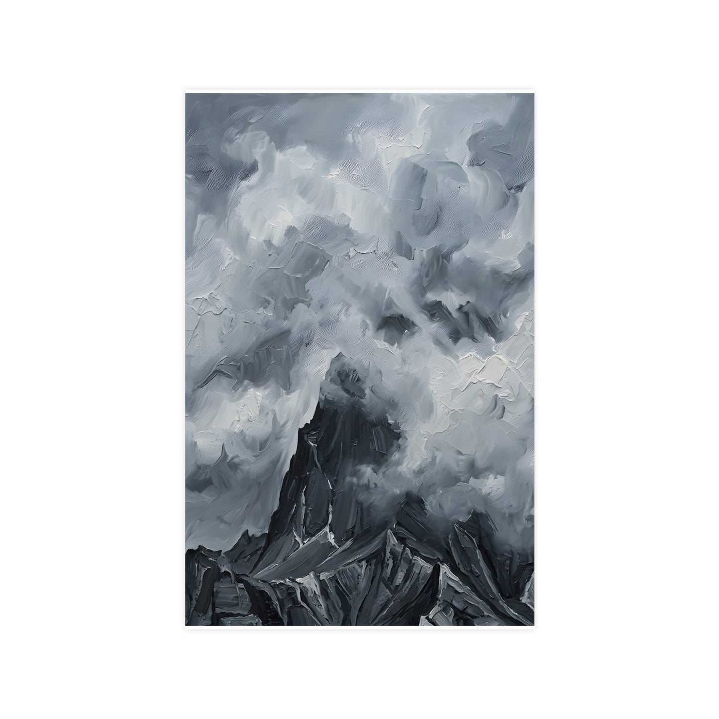 Gipfel in Wolken | Landschaftsdruck | Berg Kunstdruck