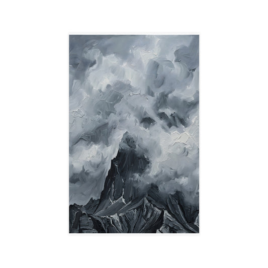 Cumbre entre Nubes | Lámina de Paisaje | Arte Mural de Montaña