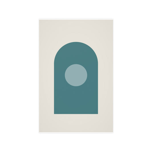 Deep Teal Arch Modern Wall Art — arch in a deep teal palette, 11x17 in print