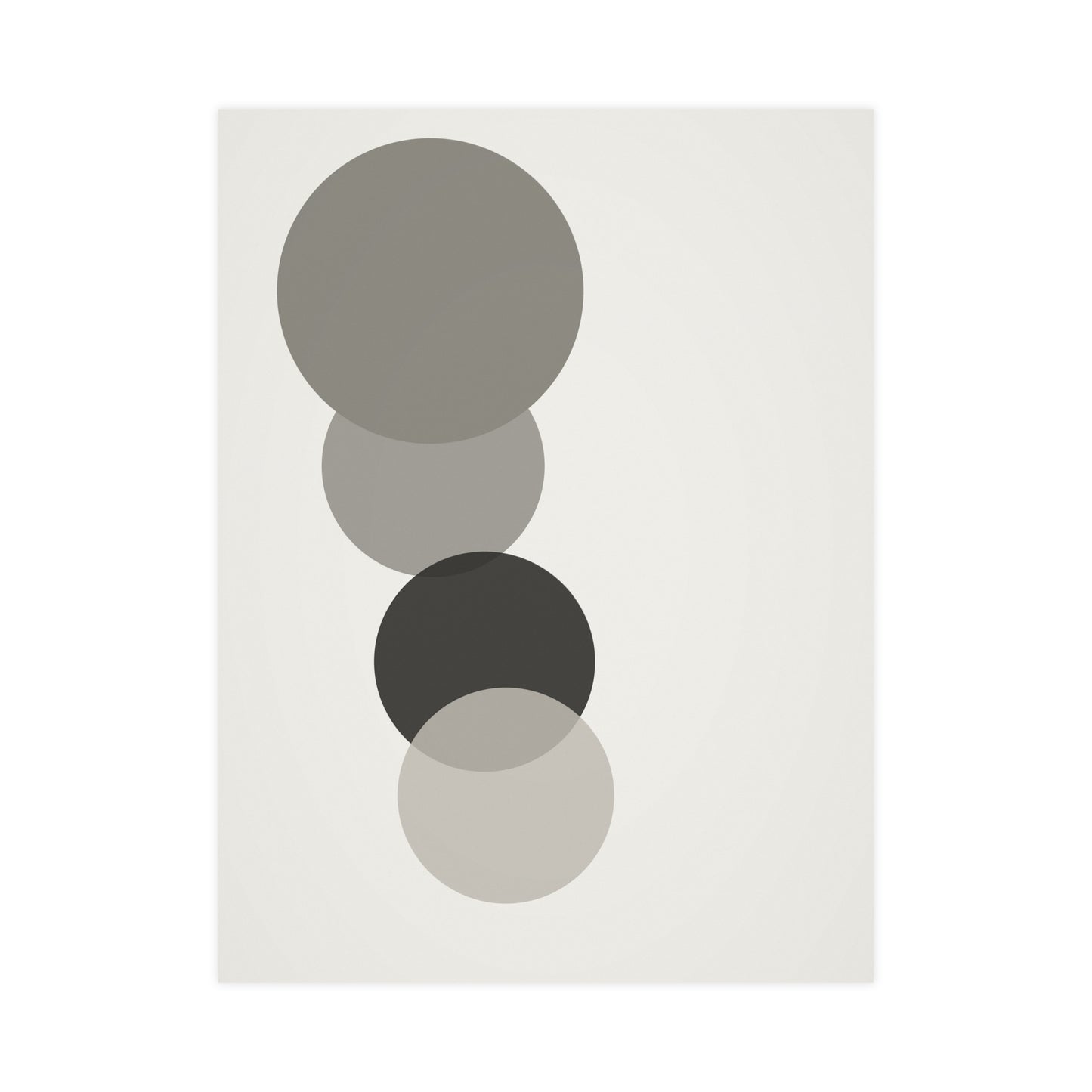 Charcoal Cream Circles Modern Wall Art | Living Room Print