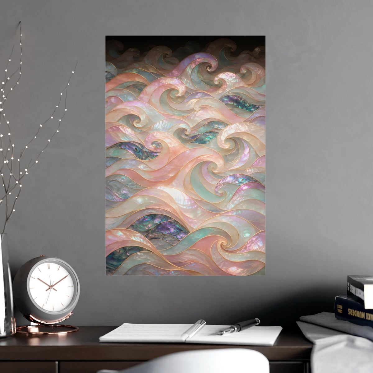 Wave Pattern — wave pattern, shown framed on a wall