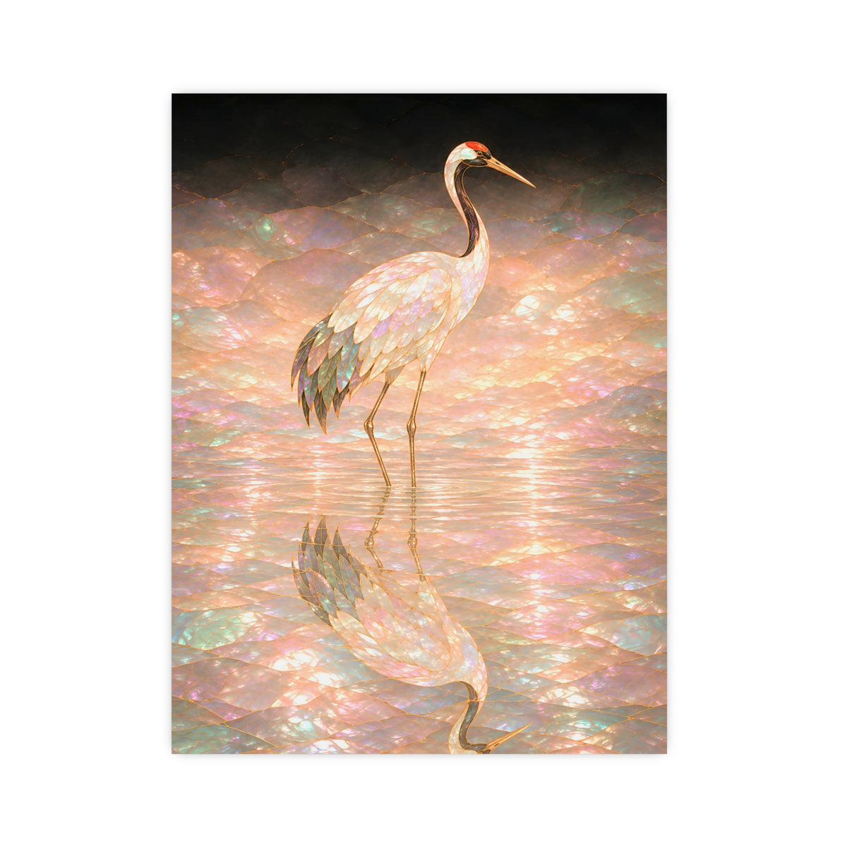 One Crane, Reflected — one crane, reflected, 12x16 in print