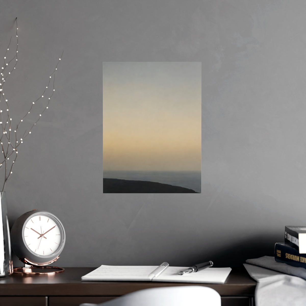 Cliff Edge, Low — cliff edge, low, shown framed on a wall