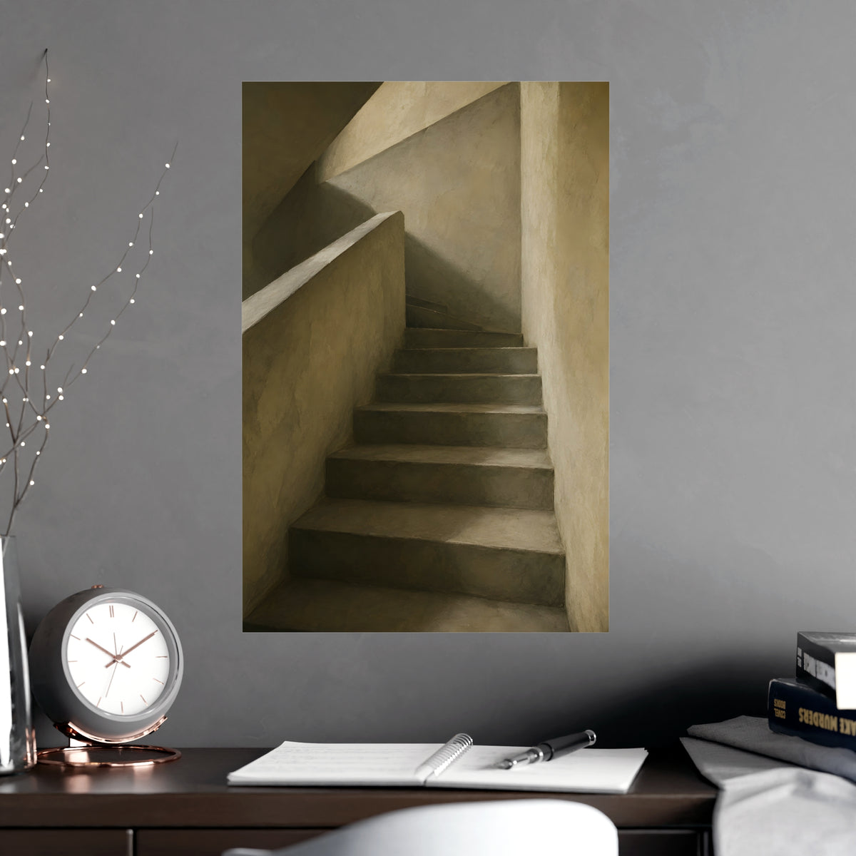 Concrete Stairwell — concrete stairwell, shown framed on a wall