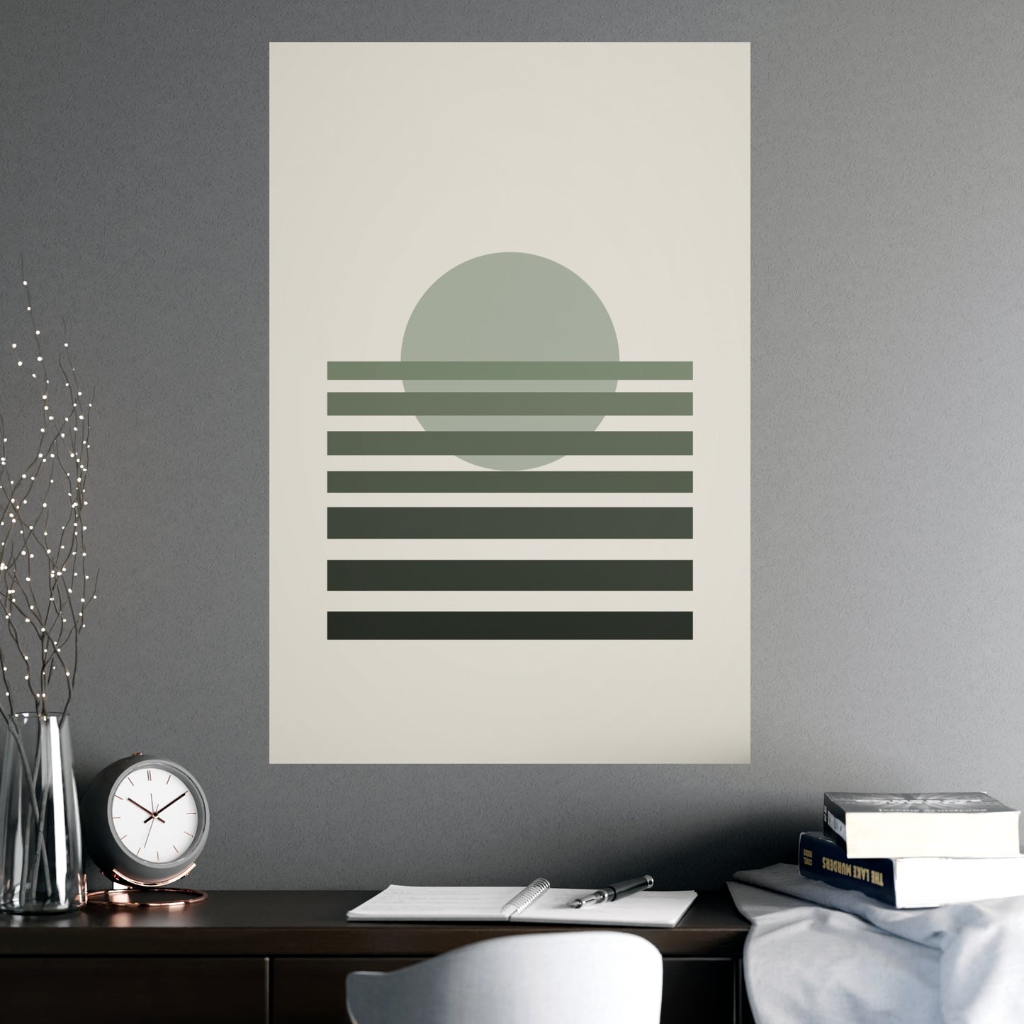 Sage Neutral Sunset Boho Wall Art | Living Room Print