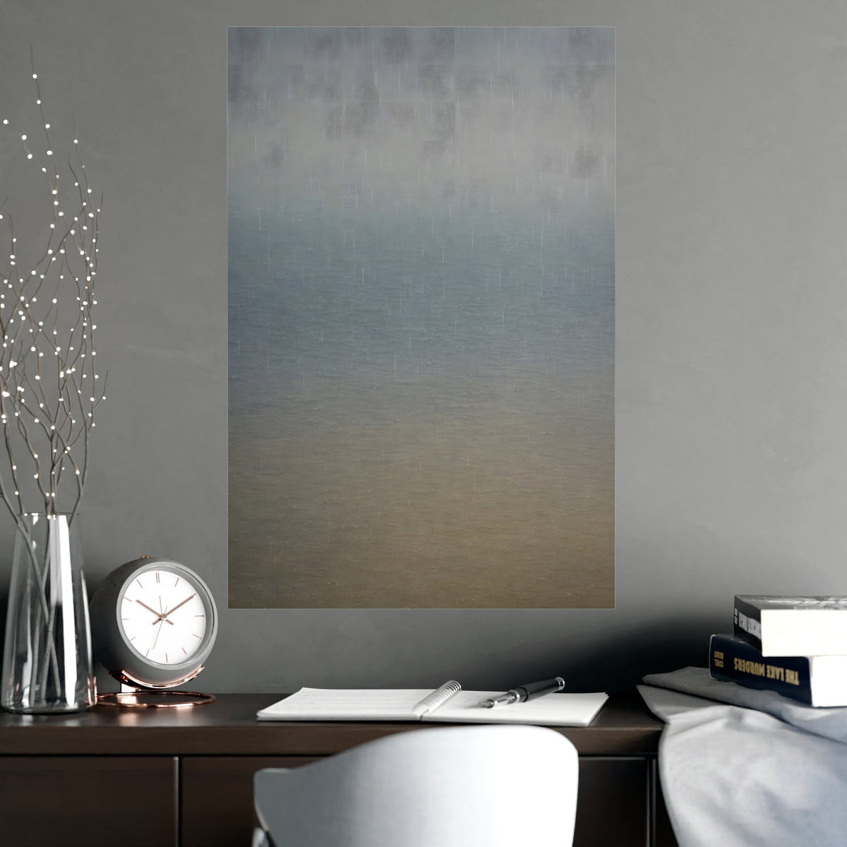 Rain at Sea — rain at sea, shown framed on a wall