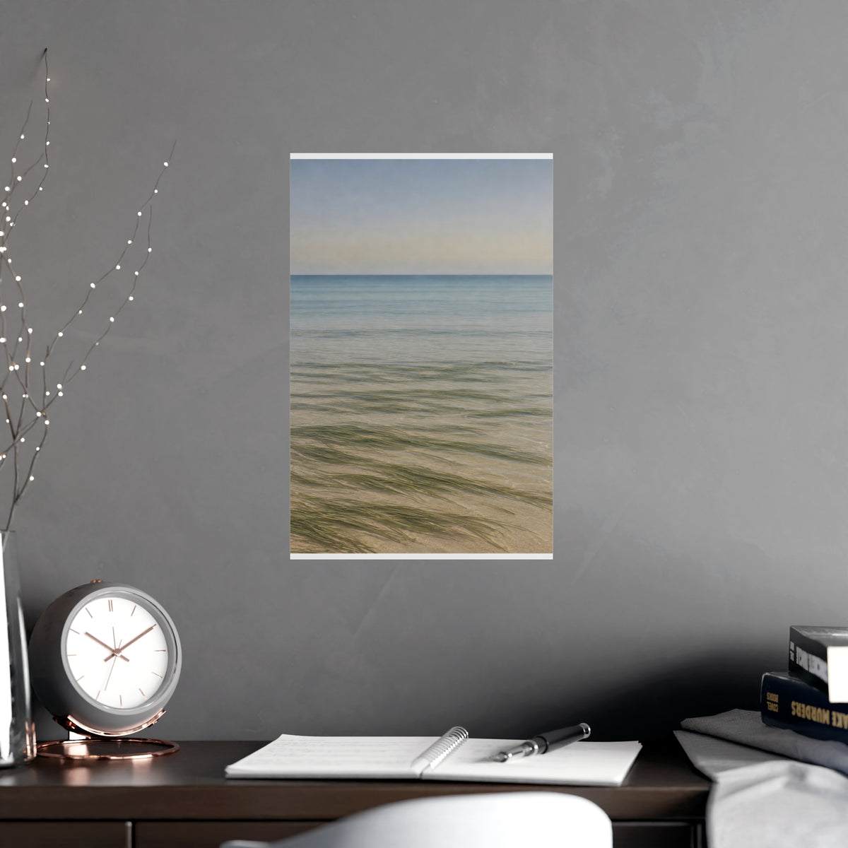 Combed by the Tide — combed by the tide, shown framed on a wall