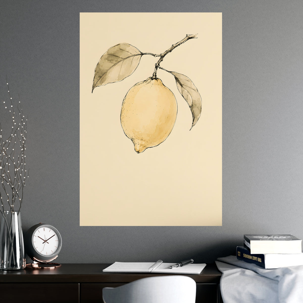 Lemon Branch — lemon branch, shown framed on a wall
