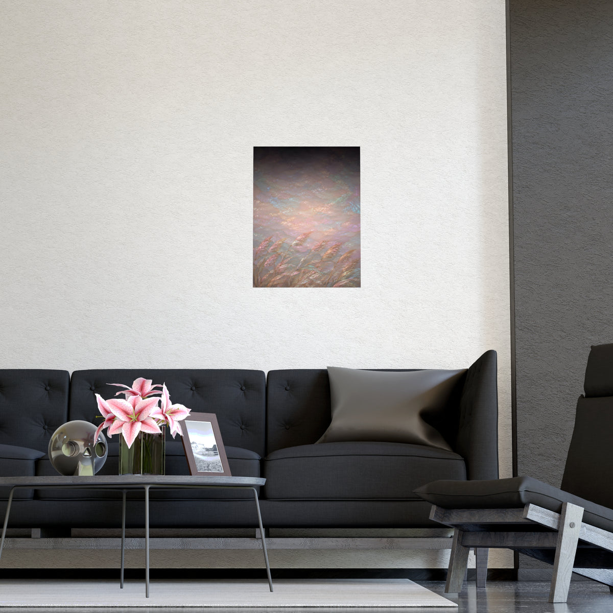 Reeds and Wind — reeds and wind, shown framed on a wall
