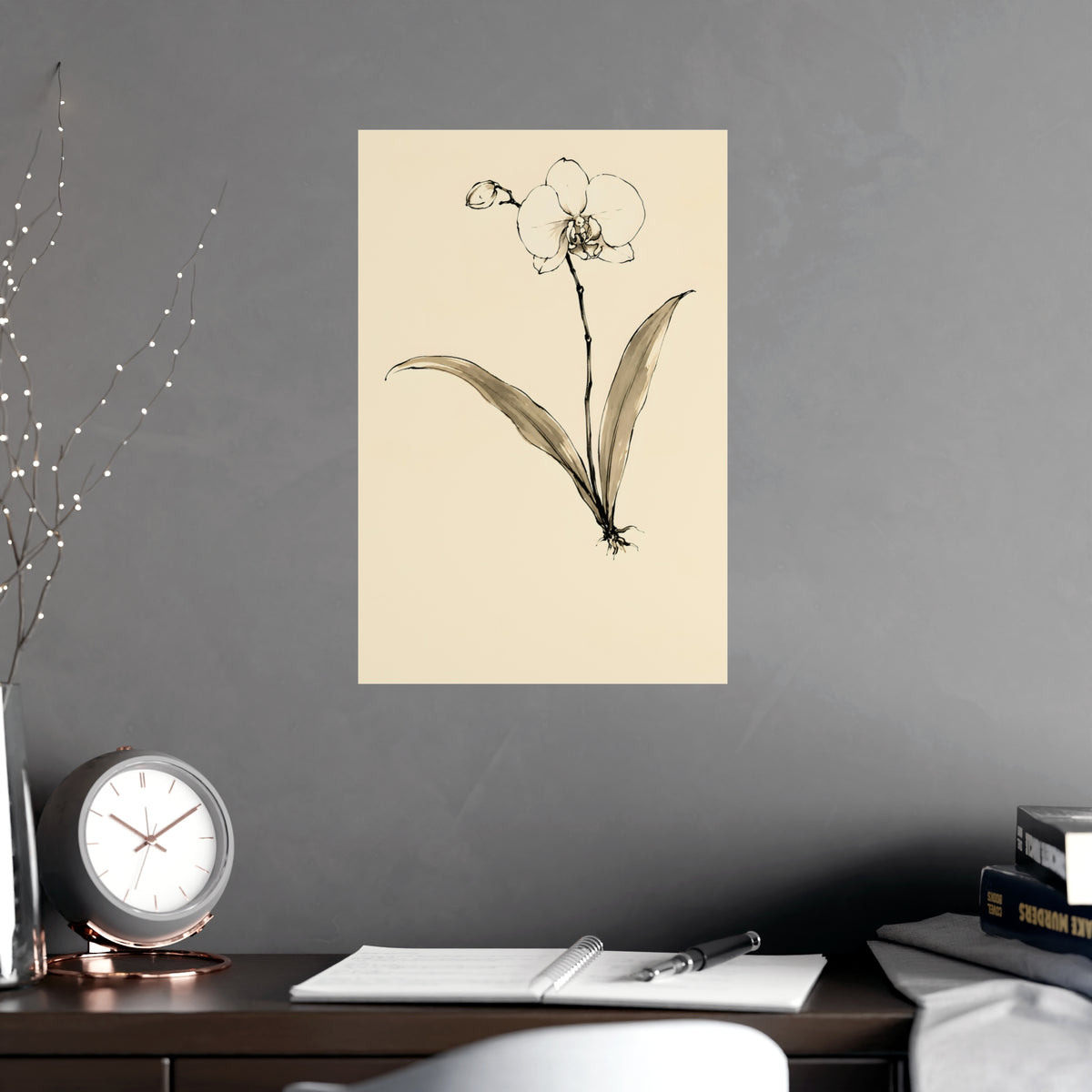 Orchid — orchid, shown framed on a wall
