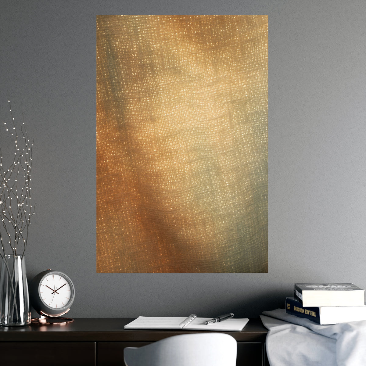 Weave against the Light — weave against the light, shown framed on a wall