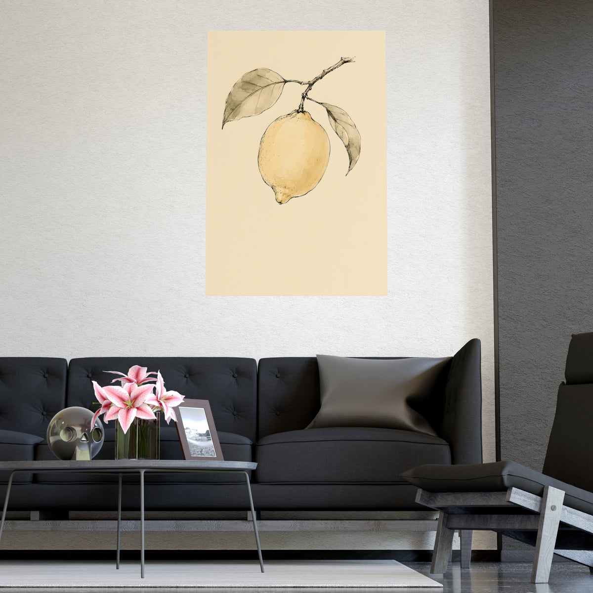 Lemon Branch — lemon branch, shown framed on a wall