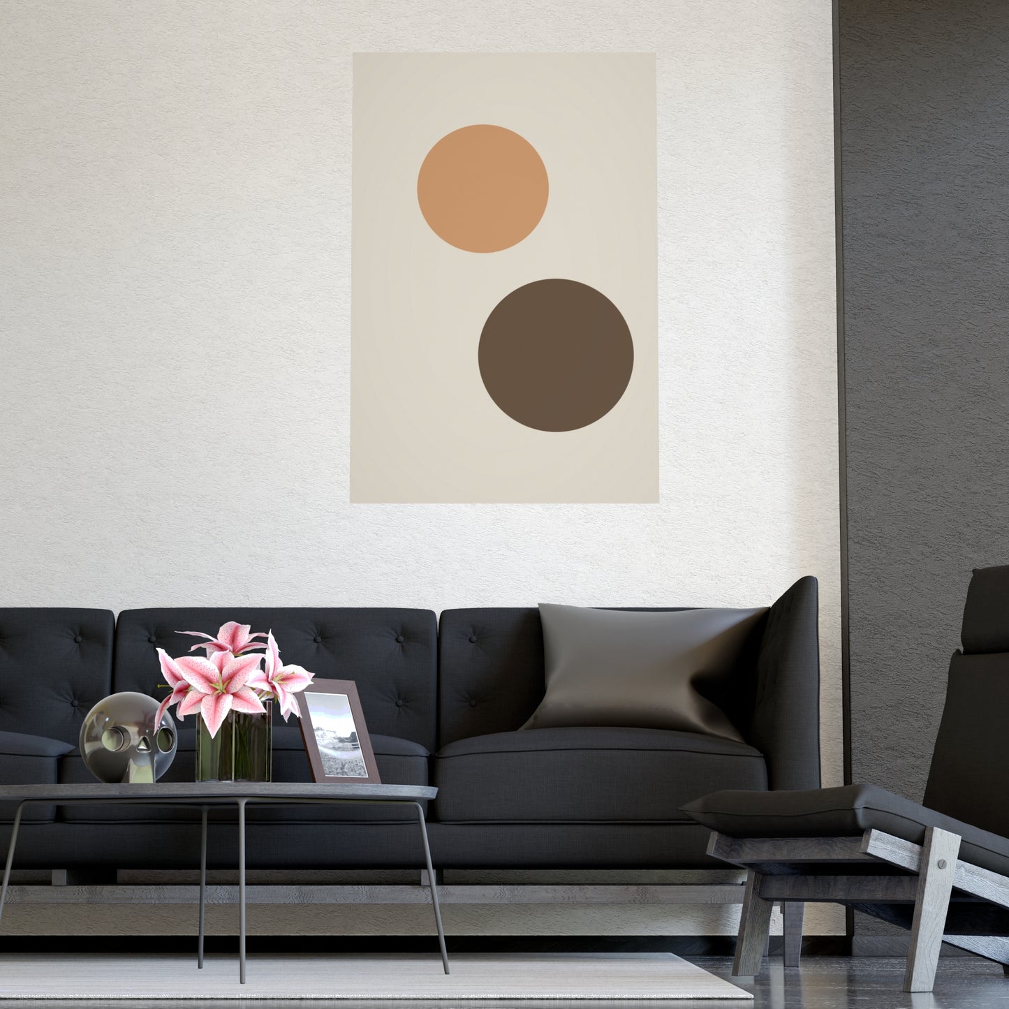 Warm Earth Circles Boho Wall Art | Living Room Print