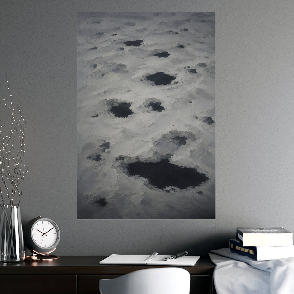 Tarns from Above — tarns from above, shown framed on a wall