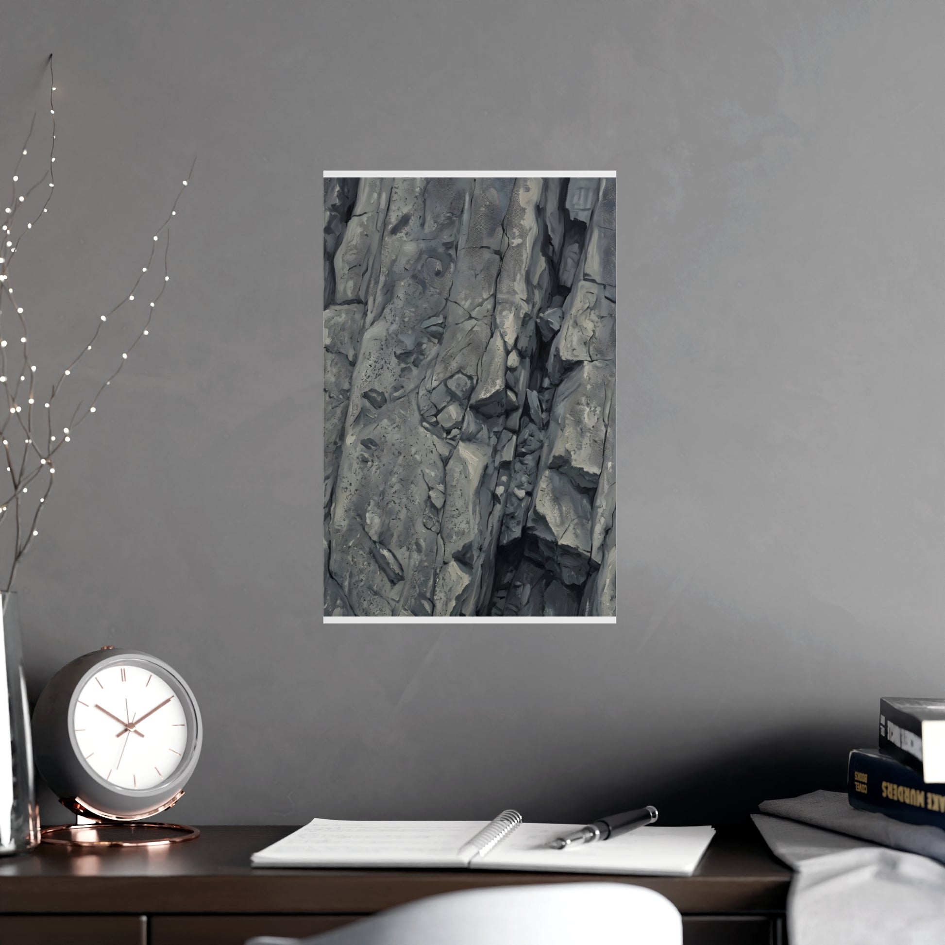 Rock Face on a plain wall, shown at a larger size, 11x17 in print