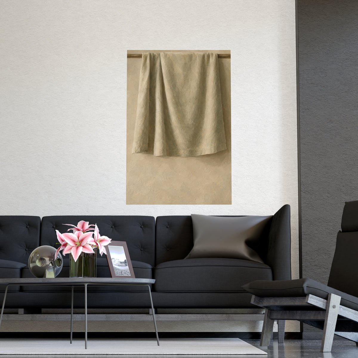 Over the Rail — over the rail, shown framed on a wall