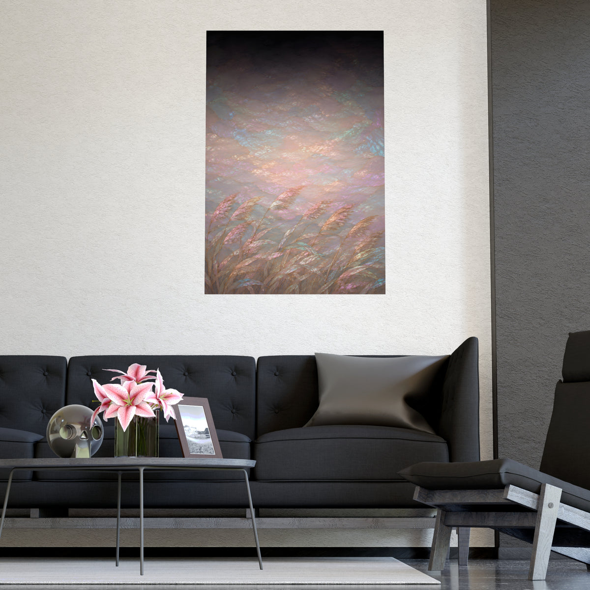 Reeds and Wind — reeds and wind, shown framed on a wall