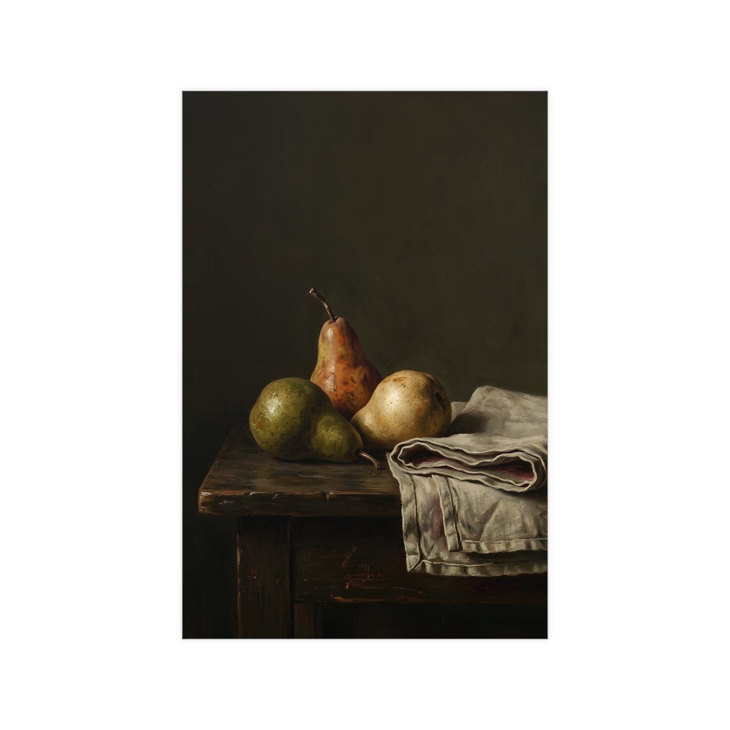 Three Pears — three pears, 12x16 in print