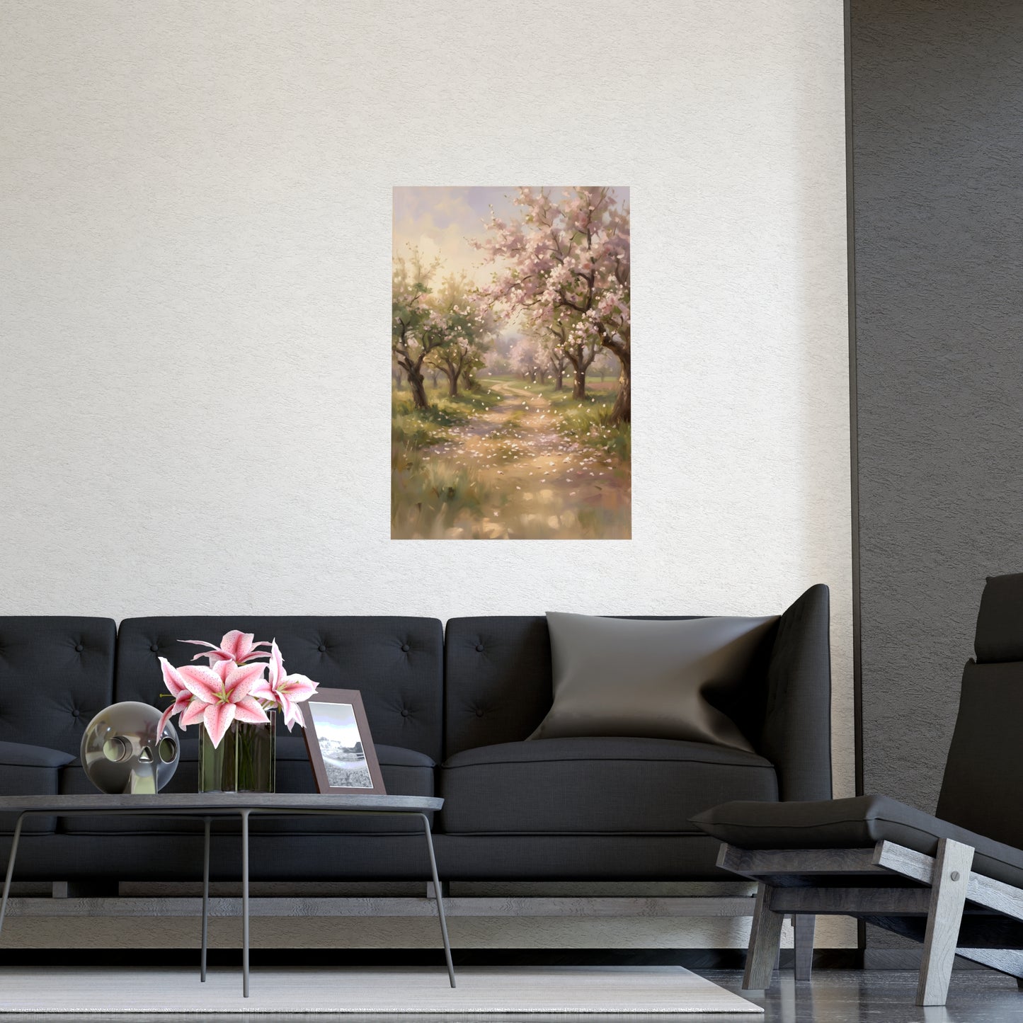 Orchard Path in Spring | Romantic Oil Painting Print | Wall Art