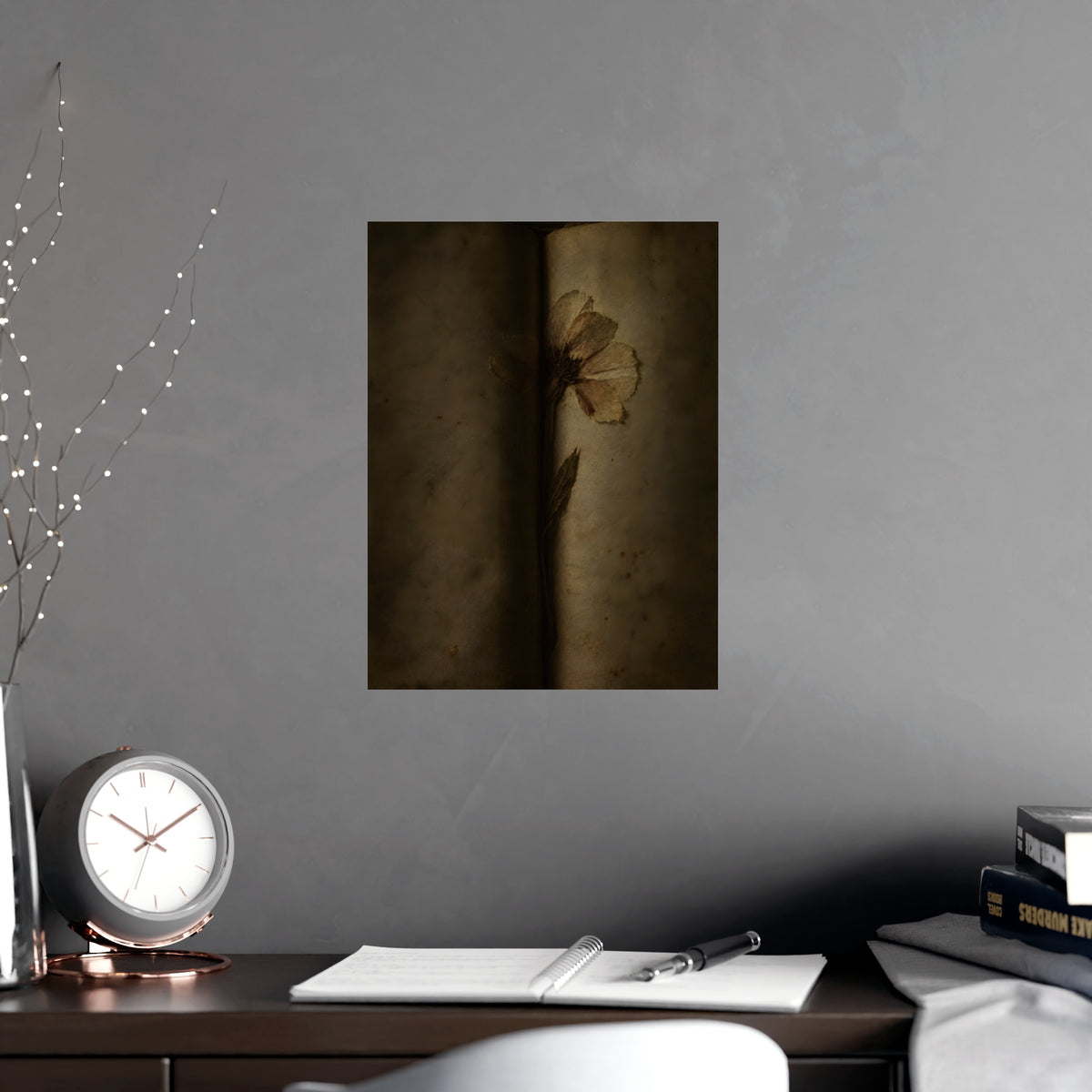 Pressed Flat — pressed flat, shown framed on a wall