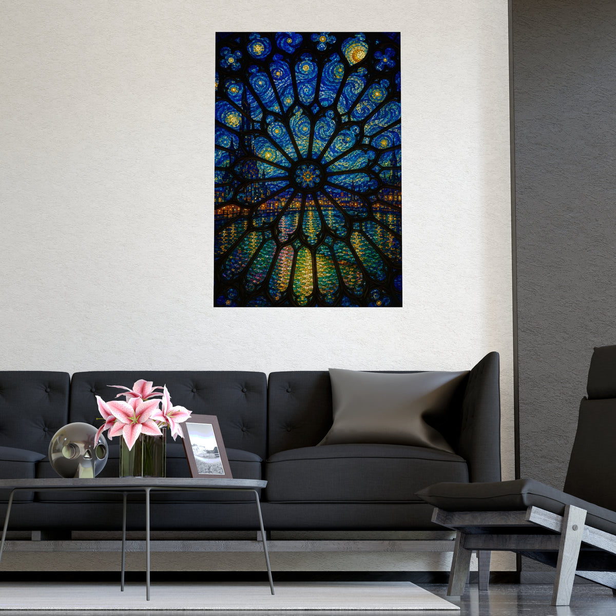Rose Window — rose window, shown framed on a wall