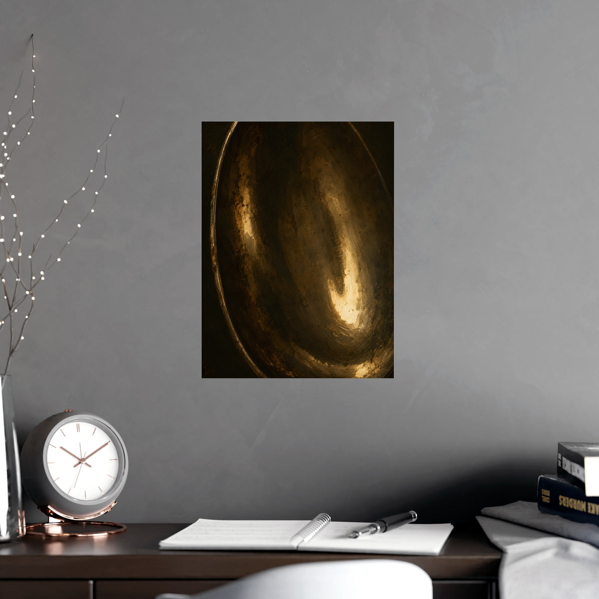 Tarnished Silver — tarnished silver, shown framed on a wall