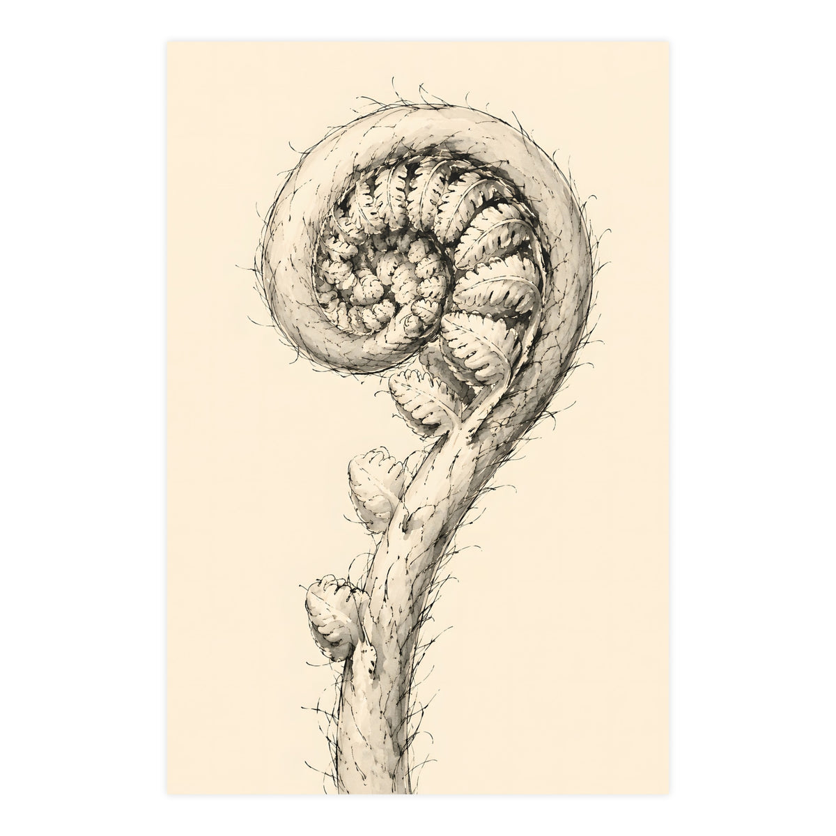 Fern, Still Curled — fern, still curled, 24x36 in print