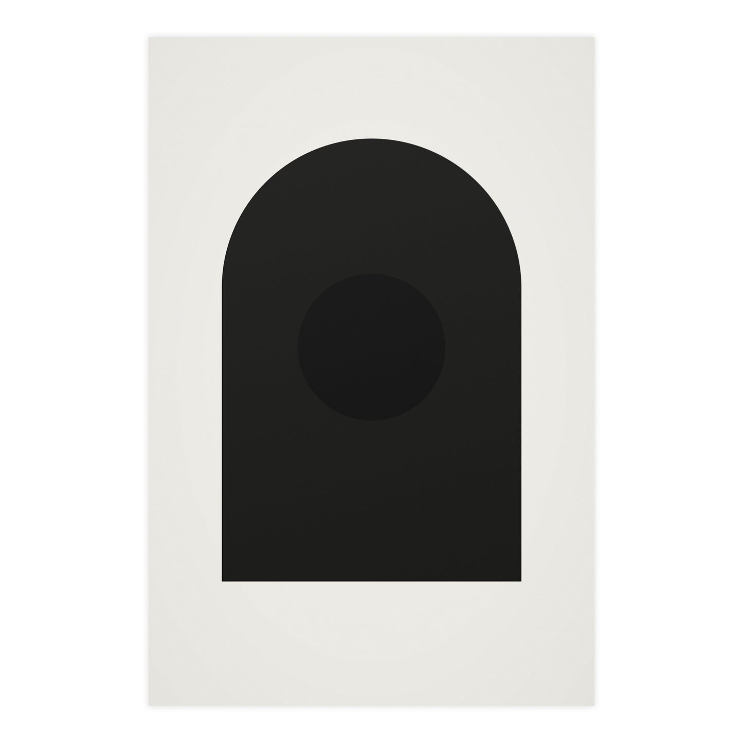 Charcoal Cream Arch Modern Wall Art | Living Room Print
