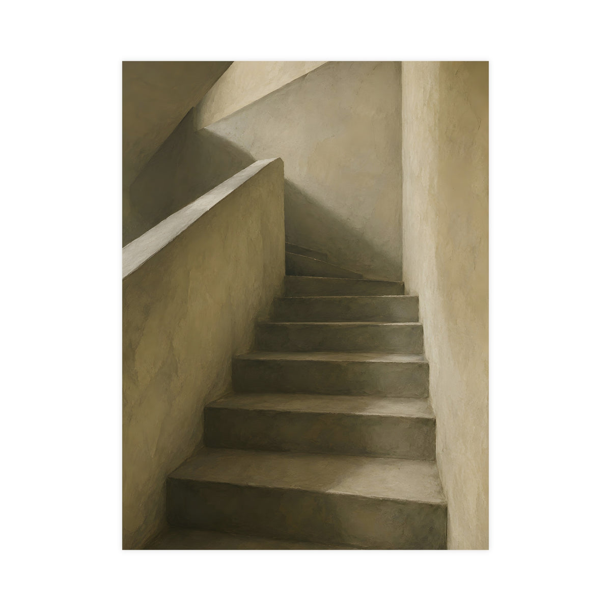 Concrete Stairwell — concrete stairwell, 18x24 in print