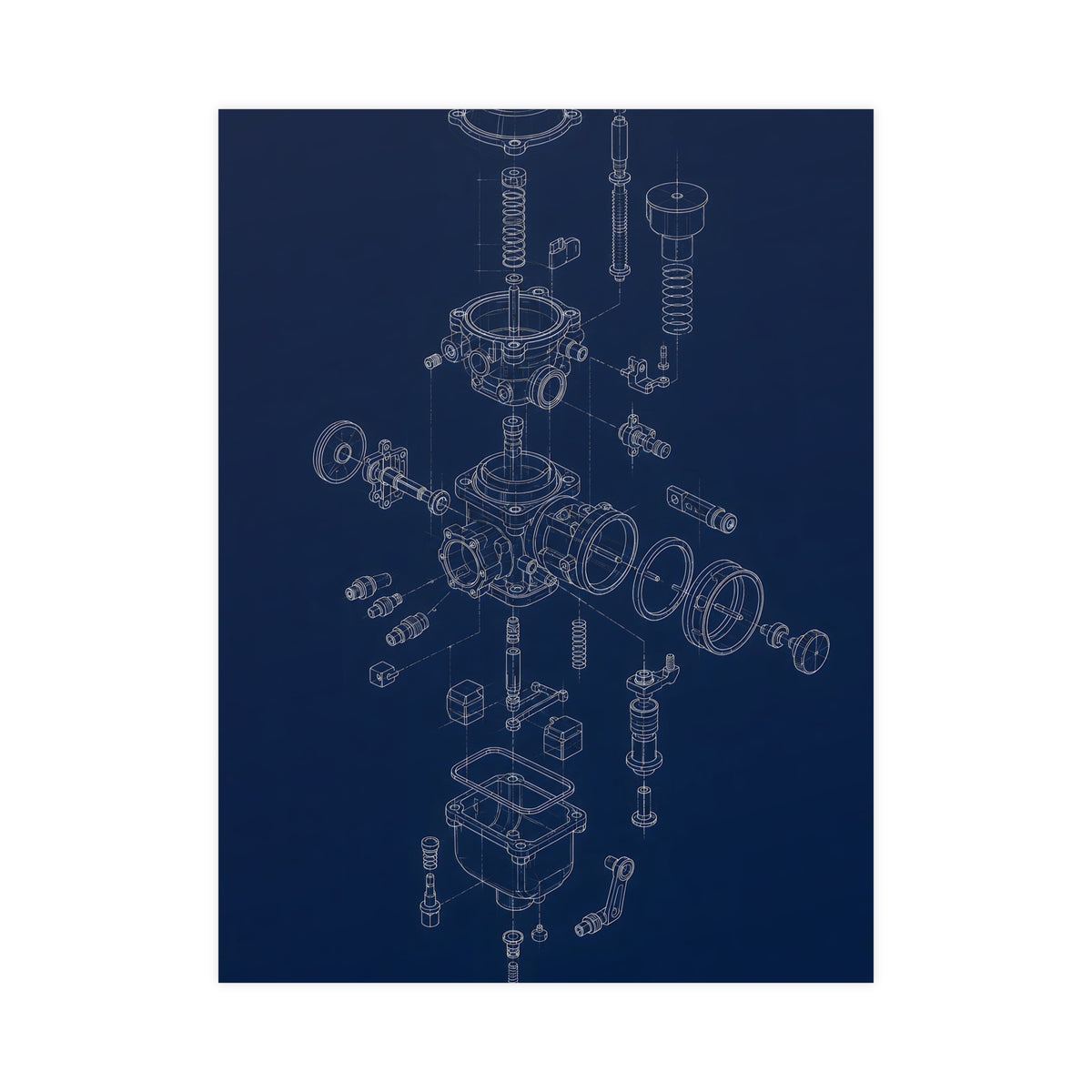 Carburettor, Exploded — carburettor, exploded, 18x24 in print