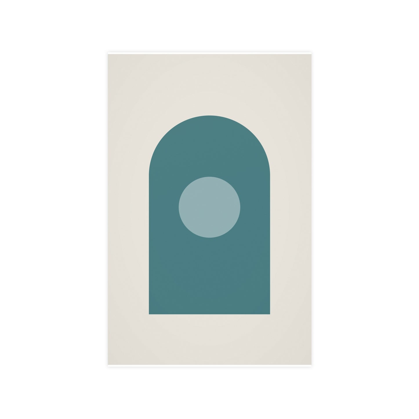 Deep Teal Arch Modern Wall Art | Living Room Print