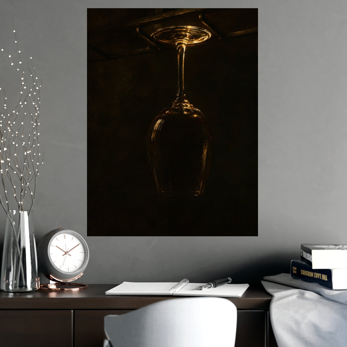 Upside Down — upside down, shown framed on a wall
