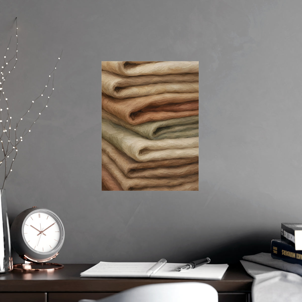 Folded Stack — folded stack, shown framed on a wall