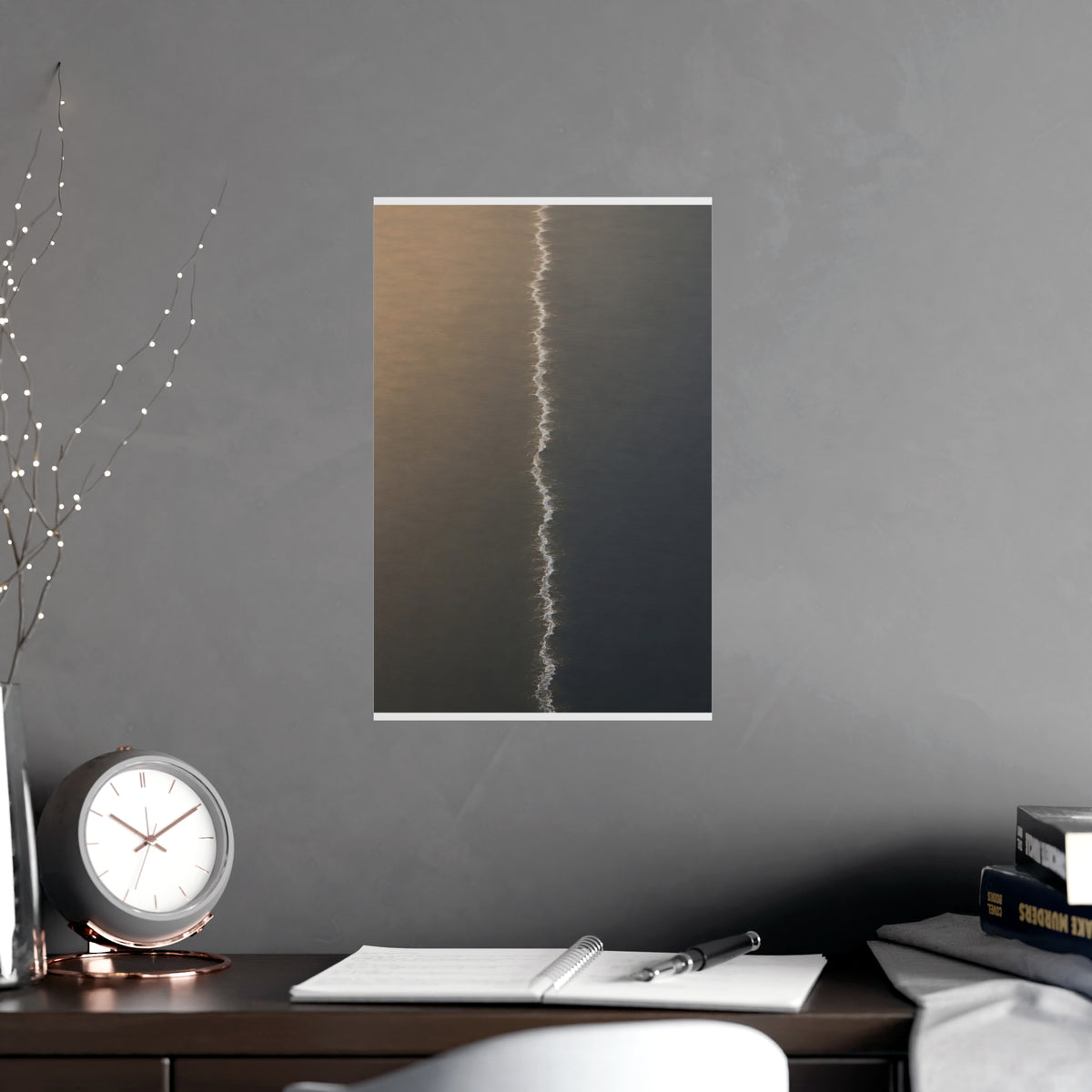 One Line, from Above — one line, from above, shown framed on a wall