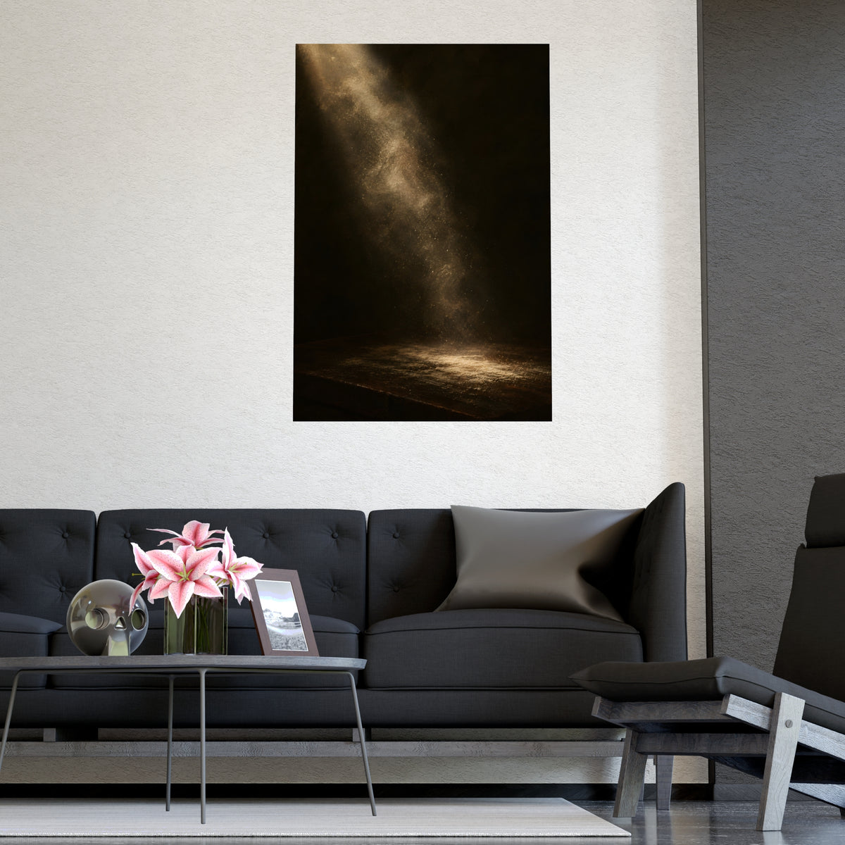 Flour in the Air — flour in the air, shown framed on a wall
