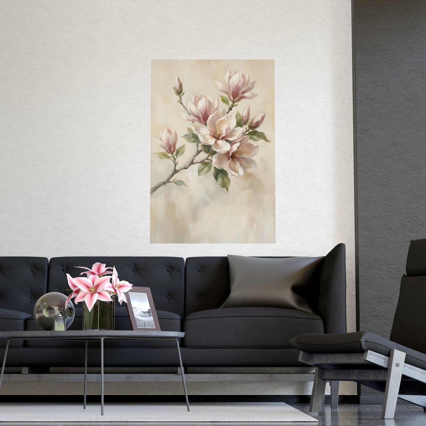 Branche de magnolia | Affiche Murale Romantique | Peinture