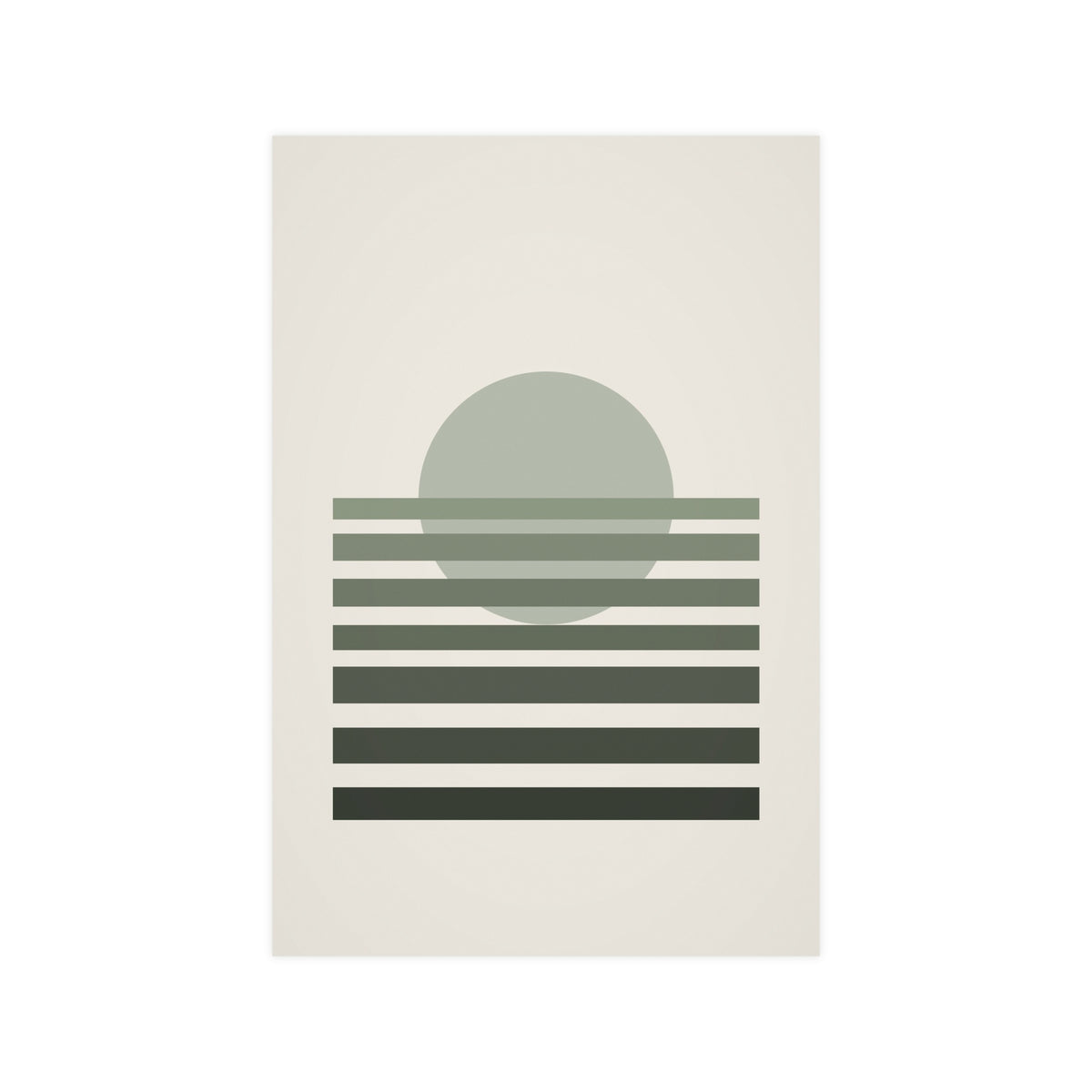 Sage Neutral Sunset Boho Wall Art — sunset in a sage neutral palette, 12x18 in print