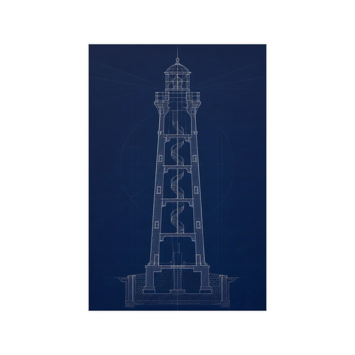 Lighthouse, in Section — lighthouse, in section, 12x18 in print