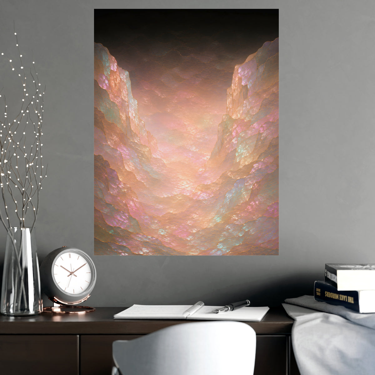 The Gap Between — the gap between, shown framed on a wall