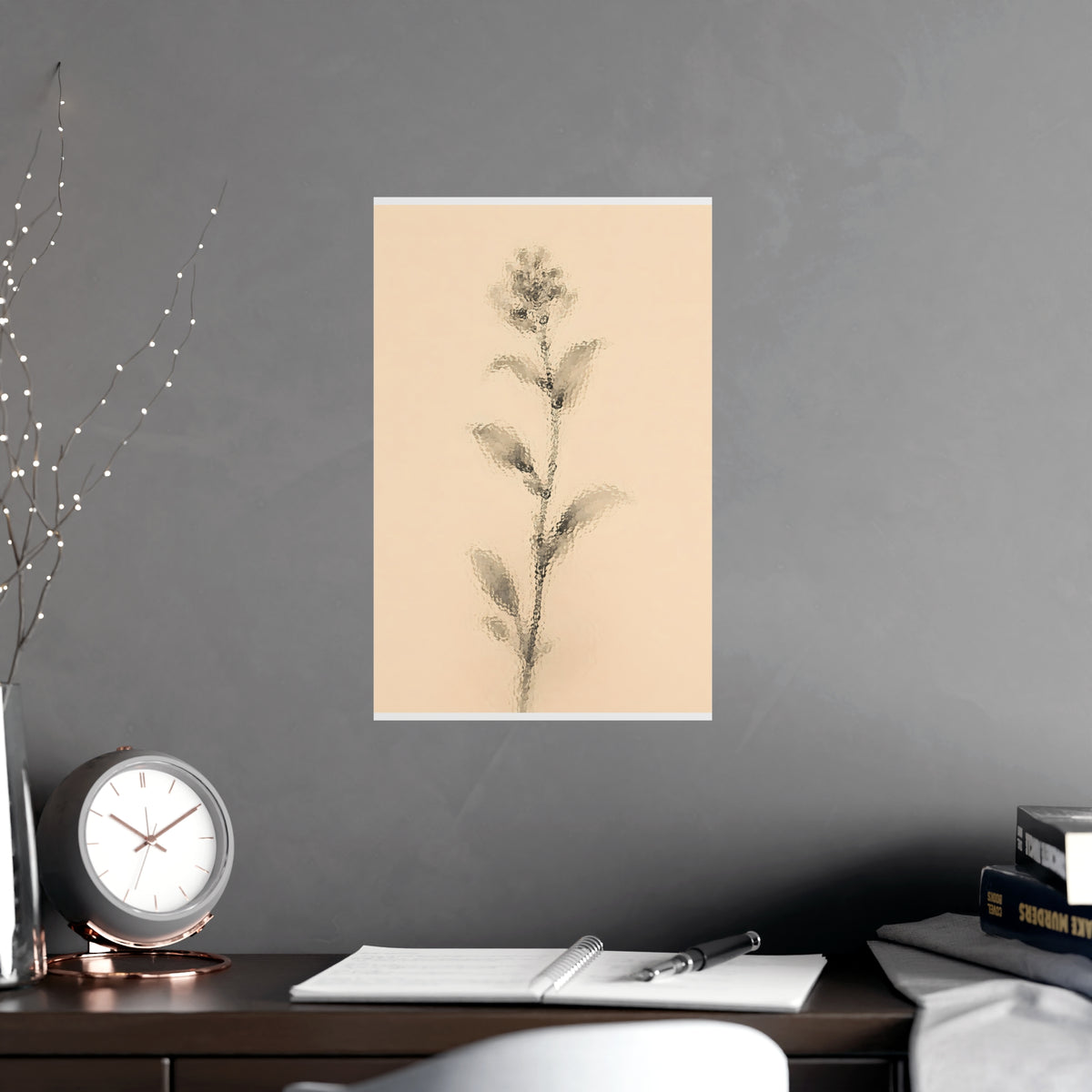 Through Frosted Glass — through frosted glass, shown framed on a wall