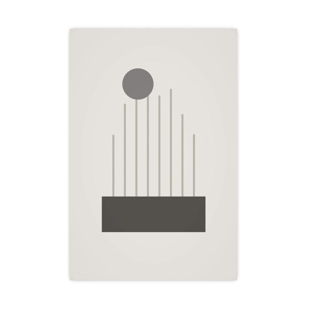 Charcoal Cream Lines Wall Art — lines in a charcoal cream palette, 20x30 in print