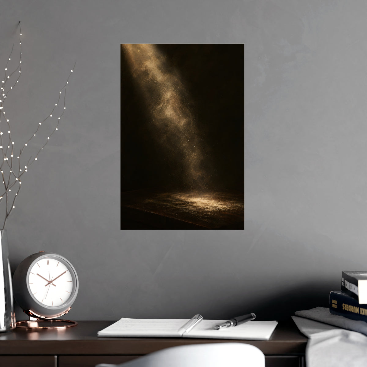 Flour in the Air — flour in the air, shown framed on a wall