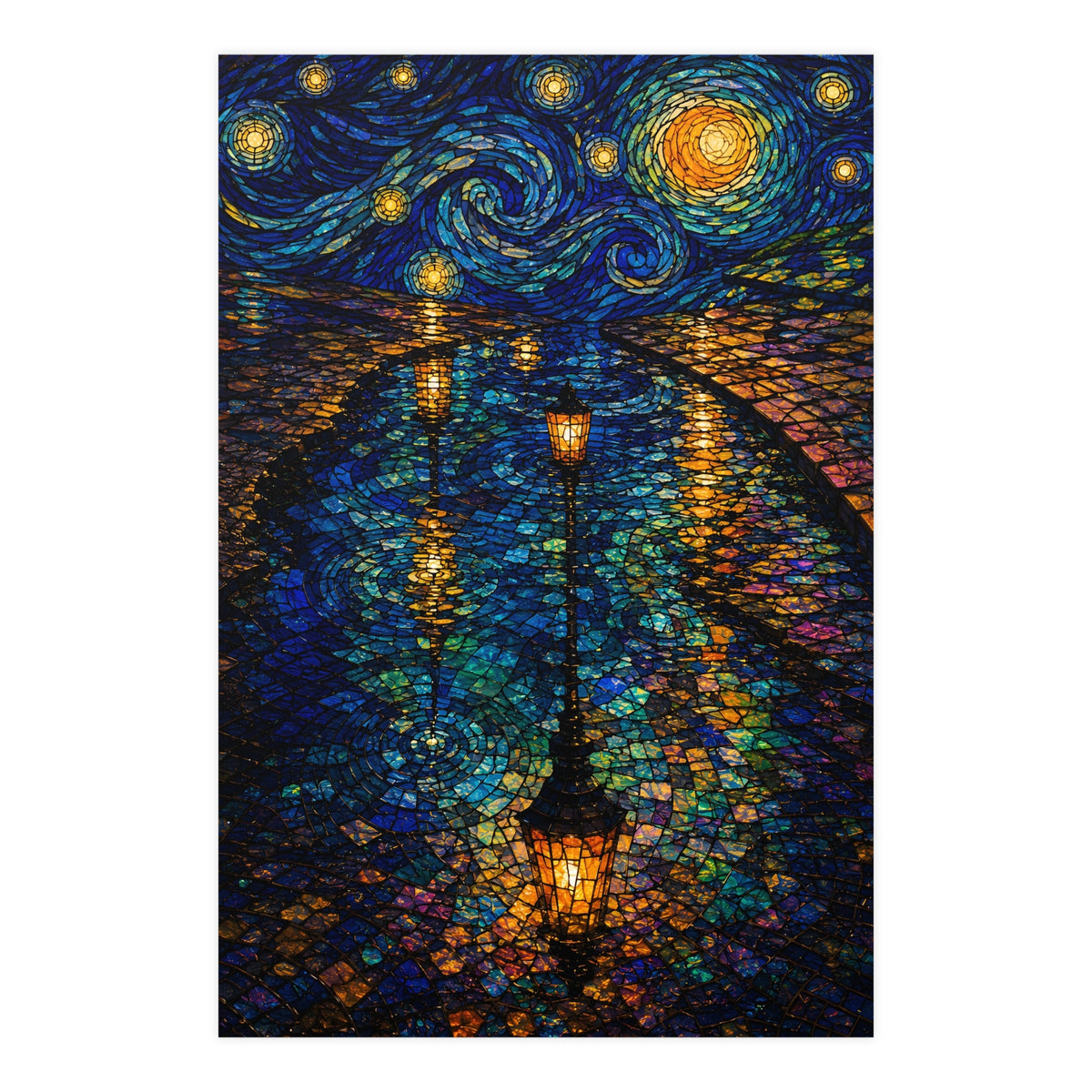 Lamps in a Puddle — lamps in a puddle, 24x36 in print