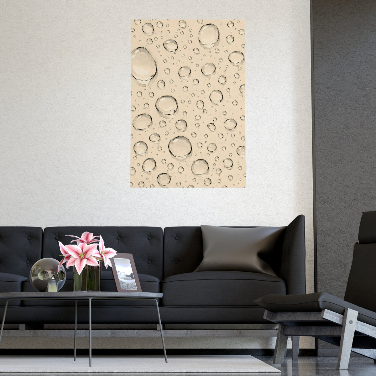 Water Drops — water drops, shown framed on a wall